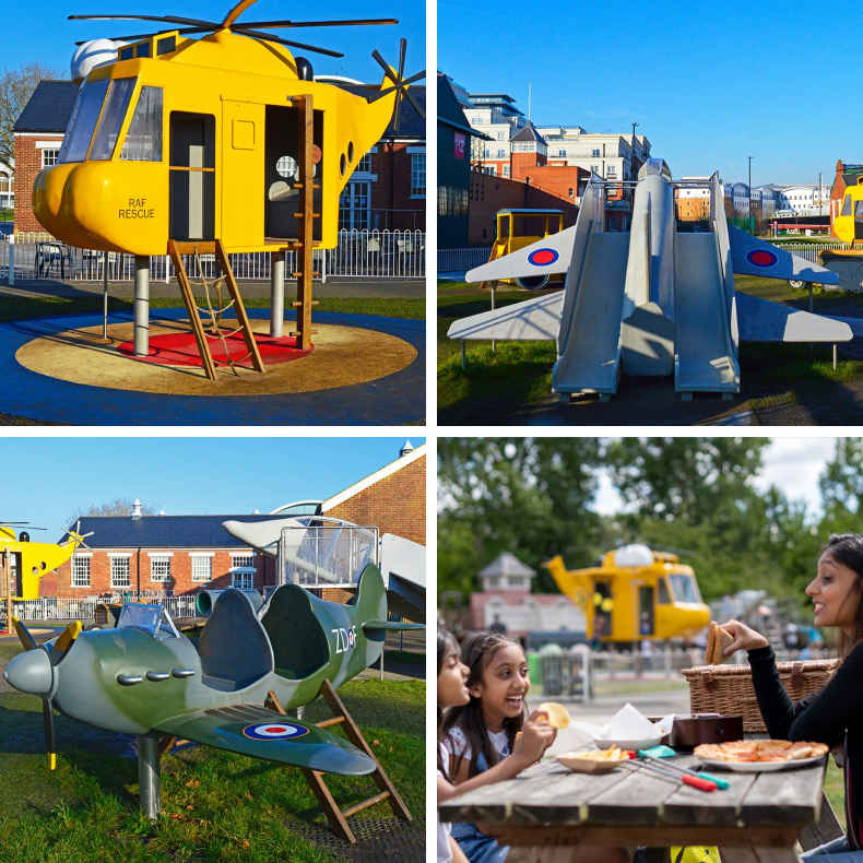 Outdoor playground and picnic areas