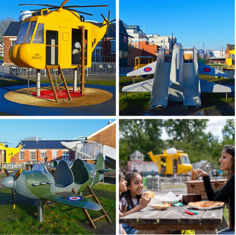 Outdoor playground and picnic areas